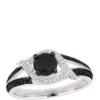Wholesale ⌛ 1 ct. t.w. Black and White Diamond Split Shank Engagement Ring in 10K White Gold by Belk & Co. 🥰