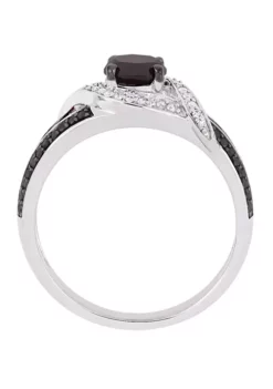 Wholesale ⌛ 1 ct. t.w. Black and White Diamond Split Shank Engagement Ring in 10K White Gold by Belk & Co. 🥰 -DealsBelk & Co. Store Belk 18405
