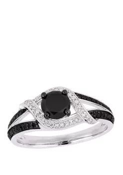 Wholesale ⌛ 1 ct. t.w. Black and White Diamond Split Shank Engagement Ring in 10K White Gold by Belk & Co. 🥰 -DealsBelk & Co. Store Belk 18408