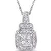Best reviews of ⭐ 1/3 ct. t.w. Princess and Round Diamond Cluster Necklace in 10k White Gold by Belk & Co. ⌛