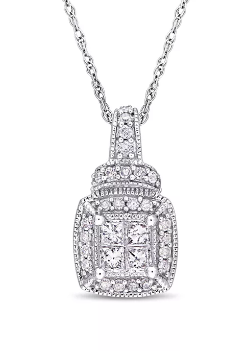 Best reviews of ⭐ 1/3 ct. t.w. Princess and Round Diamond Cluster Necklace in 10k White Gold by Belk & Co. ⌛ 3 Best reviews of ⭐ 1/3 ct. t.w. Princess and Round Diamond Cluster Necklace in 10k White Gold by Belk & Co. ⌛ - Image 3