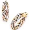 Wholesale 🥰 Gold Tricolor Braided Hoop Earrings by Belk & Co. 😉