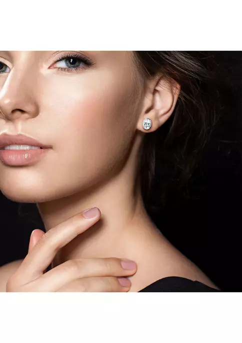 Wholesale ⌛ 1.20 ct. t.g.w. Aquamarine Bezel Style Oval Stud Earrings in Sterling Silver by Belk & Co. ✔️ 4 Wholesale ⌛ 1.20 ct. t.g.w. Aquamarine Bezel Style Oval Stud Earrings in Sterling Silver by Belk & Co. ✔️ - Image 4