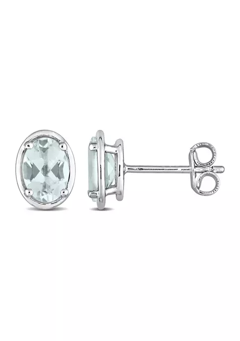 Wholesale ⌛ 1.20 ct. t.g.w. Aquamarine Bezel Style Oval Stud Earrings in Sterling Silver by Belk & Co. ✔️ 5 Wholesale ⌛ 1.20 ct. t.g.w. Aquamarine Bezel Style Oval Stud Earrings in Sterling Silver by Belk & Co. ✔️ - Image 5
