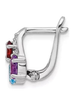 Deals 🎁 1.3 ct. t.w. Swiss Blue Topaz, Amethyst, Garnet and White Topaz Hinged Earrings in Rhodium-Plated Sterling Silver by Belk & Co. 🤩 -DealsBelk & Co. Store Belk 18469