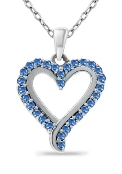 Hot Sale ๐ 1/3 ct. t.w. Sapphire Heart Pendant Necklace in Sterling Silver by Belk & Co. โจ