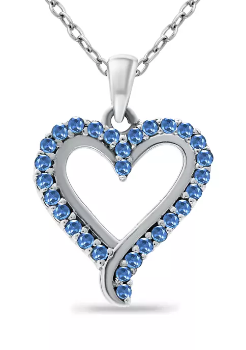 Hot Sale 👏 1/3 ct. t.w. Sapphire Heart Pendant Necklace in Sterling Silver by Belk & Co. ✨ 5 Hot Sale 👏 1/3 ct. t.w. Sapphire Heart Pendant Necklace in Sterling Silver by Belk & Co. ✨ - Image 5