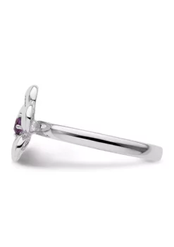 Outlet 🥰 1/10 ct. t.w. Amethyst Polished Stackable Expressions Flower Ring in Sterling Silver by Belk & Co. 👏 -DealsBelk & Co. Store Belk 18477