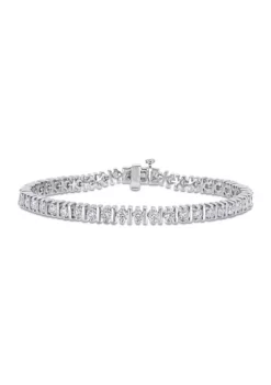 Top 10 😀 4.6 ct. t.w. Created Moissanite Tennis Bracelet in Sterling Silver by Belk & Co. 🎁 -DealsBelk & Co. Store Belk 18493