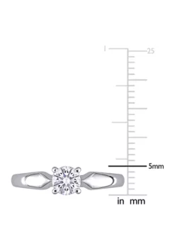 Cheapest 🛒 Lab Created 1/2 ct. t.w. Moissanite Solitaire Pinched Band Engagement Ring in 14k White Gold by Belk & Co. ✔️ -DealsBelk & Co. Store Belk 18506
