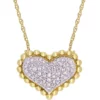 Buy 👏 1/4 ct. t.w. Diamond Clustered Heart Necklace in 10k Yellow Gold by Belk & Co. 😀