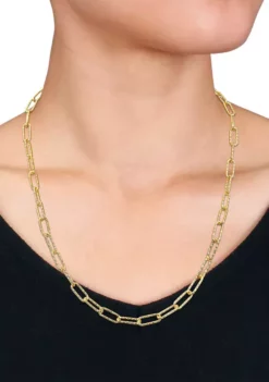 Cheapest 😍 18k Yellow Gold Plated Sterling Silver 5mm Fancy Paperclip Chain Necklace by Belk & Co. 💯 -DealsBelk & Co. Store Belk 18578