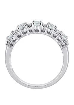 Outlet โ๏ธ 1.25 ct. t.w Aquamarine and 1/6 ct. t.w Diamond Semi Eternity Ring in 14K White Gold by Belk & Co. ๐ฏ 7 Outlet โ๏ธ 1.25 ct. t.w Aquamarine and 1/6 ct. t.w Diamond Semi Eternity Ring in 14K White Gold by Belk & Co. ๐ฏ -DealsBelk & Co. Store Belk 18597