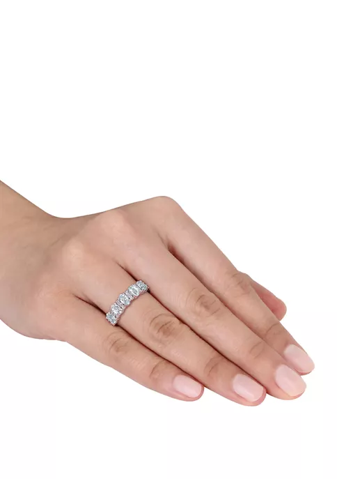 Outlet โ๏ธ 1.25 ct. t.w Aquamarine and 1/6 ct. t.w Diamond Semi Eternity Ring in 14K White Gold by Belk & Co. ๐ฏ 4 Outlet โ๏ธ 1.25 ct. t.w Aquamarine and 1/6 ct. t.w Diamond Semi Eternity Ring in 14K White Gold by Belk & Co. ๐ฏ - Image 4