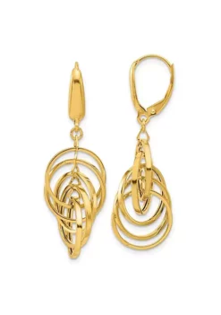Flash Sale 🥰 14K Yellow Gold Polished Circles Dangle Earrings by Belk & Co. ⭐ -DealsBelk & Co. Store Belk 18603