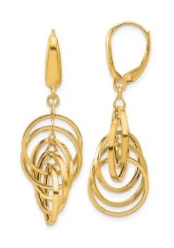Flash Sale 🥰 14K Yellow Gold Polished Circles Dangle Earrings by Belk & Co. ⭐ -DealsBelk & Co. Store Belk 18605