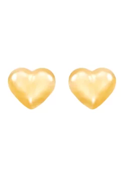 Flash Sale 💯 Kids Puff Heart Stud Earrings in 14K Yellow Gold by Belk & Co. 👍 -DealsBelk & Co. Store Belk 1861