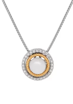Best deal ๐ Sterling Silver 14K Yellow Gold Diamond & Pearl Pendant Necklace by Belk & Co. ๐