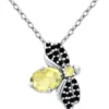 Deals 😉 1.24 ct. t.w. Citrine and Black Spinel Bee Necklace, Sterling Silver by Belk & Co. 🧨