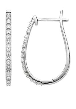 Best reviews of 🔔 1 ct. t.w. Diamond Hoop Earrings in 10k White Gold by Belk & Co. 🤩