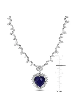 Best deal 🧨 47 ct. t.g.w. Blue & White Cubic Zirconia Heart Necklace in Sterling Silver by Belk & Co. 🔔 -DealsBelk & Co. Store Belk 18640