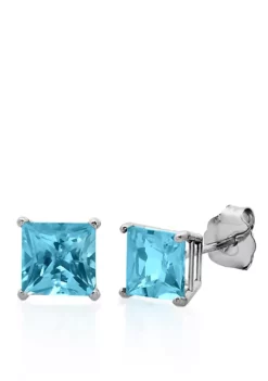 Hot Sale ✨ 10k White Gold Blue Topaz Stud Earrings by Belk & Co. ⌛ -DealsBelk & Co. Store Belk 18651