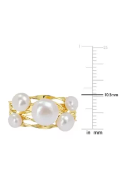 Cheapest 🌟 Freshwater Cultured Pearl Coil Ring in Yellow Plated Sterling Silver by Belk & Co. 🔥 -DealsBelk & Co. Store Belk 18657