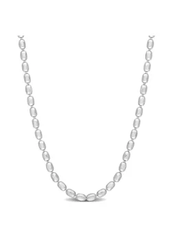 Promo ✔️ Oval Ball Chain Necklace in Sterling Silver, 16" by Belk & Co. 💯