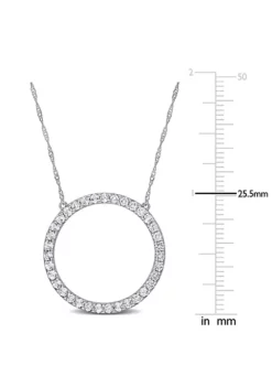 Deals ❤️ 1.57 ct. t.g.w. White Topaz Open Circle Pendant with Chain in 10K White Gold by Belk & Co. 🎁 -DealsBelk & Co. Store Belk 18681