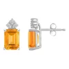 Budget 💯 14K Gold 8x6 Emerald Cut Citrine 1/8 Cttw Diamond Earrings by Belk & Co. 😀