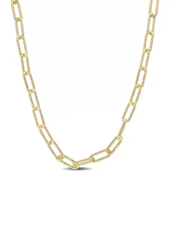 Budget 😉 18k Yellow Gold Plated Sterling Silver 6mm Fancy Paperclip Chain Necklace by Belk & Co. 🔔 -DealsBelk & Co. Store Belk 18702