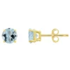 Flash Sale 🎁 14K Gold 5mm Round Aquamarine Stud Earrings by Belk & Co. ✔️