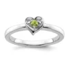 Best Pirce 💯 1/10 ct. t.w. Peridot Heart Stackable Expressions Ring in Sterling Silver by Belk & Co. 🛒