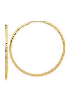 Cheapest 🧨 14K Yellow Gold Diamond Cut Endless Hoop Earrings by Belk & Co. 🧨