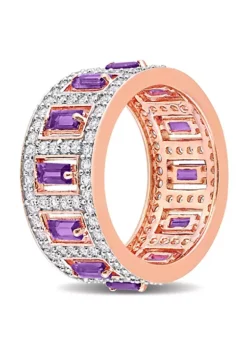 Best Pirce ❤️ Baguette Amethyst and White Topaz Eternity Ring in Rose Plated Sterling Silver by Belk & Co. 🌟 7 Best Pirce ❤️ Baguette Amethyst and White Topaz Eternity Ring in Rose Plated Sterling Silver by Belk & Co. 🌟 -DealsBelk & Co. Store Belk 18764