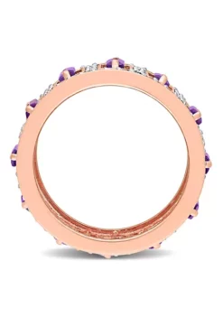 Best Pirce ❤️ Baguette Amethyst and White Topaz Eternity Ring in Rose Plated Sterling Silver by Belk & Co. 🌟 8 Best Pirce ❤️ Baguette Amethyst and White Topaz Eternity Ring in Rose Plated Sterling Silver by Belk & Co. 🌟 -DealsBelk & Co. Store Belk 18765