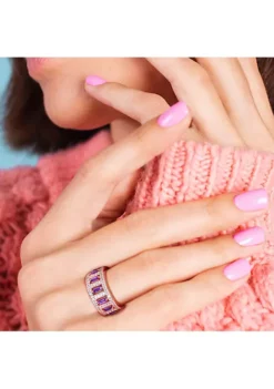 Best Pirce ❤️ Baguette Amethyst and White Topaz Eternity Ring in Rose Plated Sterling Silver by Belk & Co. 🌟 10 Best Pirce ❤️ Baguette Amethyst and White Topaz Eternity Ring in Rose Plated Sterling Silver by Belk & Co. 🌟 -DealsBelk & Co. Store Belk 18767