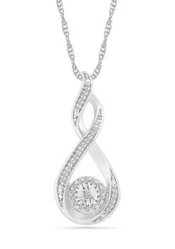 Outlet ⌛ 1/8 ct. t.w. Sterling Silver Fashion Pendant Necklace by Belk & Co. 🎁 -DealsBelk & Co. Store Belk 18771
