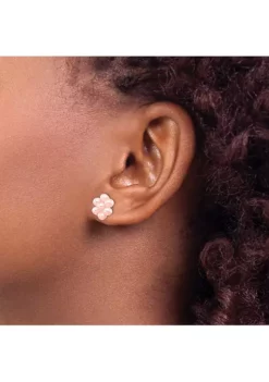 Promo ⌛ 14K Yellow Gold 3-4mm Pink Egg Freshwater Cultured Pearl Flower Earrings by Belk & Co. 🌟 -DealsBelk & Co. Store Belk 18778