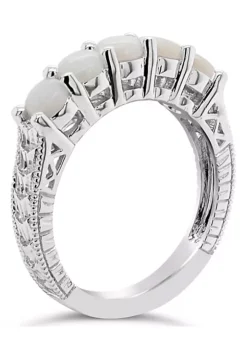 Wholesale 👍 Sterling Silver 4mm Round 5-Stone Opal Ring by Belk & Co. ✨ -DealsBelk & Co. Store Belk 18789