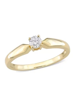 Best reviews of 🧨 1/5 CT TW Diamond Solitaire Engagement Ring in 10k Yellow Gold by Belk & Co. ⌛