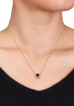Deals 🧨 1 ct. t.w. Garnet and 1/2 ct. t.w. Diamond Accent Swirl Necklace by Belk & Co. 🛒 -DealsBelk & Co. Store Belk 18815