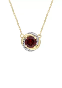 Deals 🧨 1 ct. t.w. Garnet and 1/2 ct. t.w. Diamond Accent Swirl Necklace by Belk & Co. 🛒 -DealsBelk & Co. Store Belk 18816