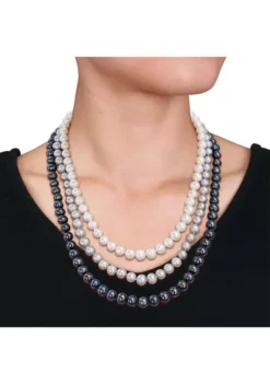 Buy 🤩 7.5-8MM Multi-Color Freshwater Cultured Pearl 7-Piece Set of Necklace Earrings & Bracelet in Sterling Silver by Belk & Co. 🥰 -DealsBelk & Co. Store Belk 18818