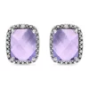 Best Sale 🧨 4.3. t.w. Amethyst and 1/10 ct. t.w. Diamond Stud Earrings in Sterling Silver by Belk & Co. 😉