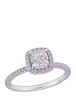 Outlet ✔️ 1.25 ct. t.w. Diamond Halo Engagement Ring in 14K White Gold by Belk & Co. 😀 -DealsBelk & Co. Store Belk 18857