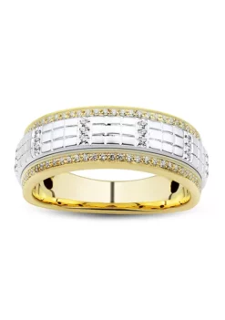 Best deal 🥰 1/3 ct. t.w Diamond Gents Ring in 10K Yellow and White Gold by Belk & Co. ❤️