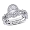 Best Sale 🧨 1.5 ct. t.w. Lab Created Moissanite Halo Infinity Bridal Ring Set in 10K White Gold by Belk & Co. 🔥