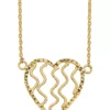 Deals 🤩 Polished Satin and Diamond-Cut Heart Necklace in 14K Yellow Gold by Belk & Co. 🔔