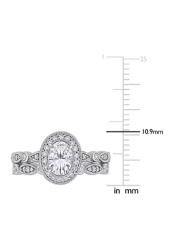 Best Sale 🧨 1.5 ct. t.w. Lab Created Moissanite Halo Infinity Bridal Ring Set in 10K White Gold by Belk & Co. 🔥 -DealsBelk & Co. Store Belk 1890